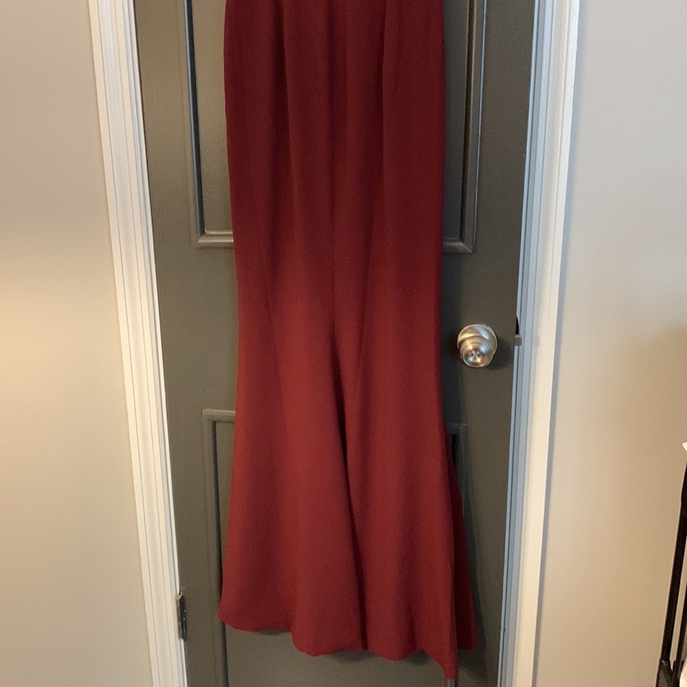 ❤️🆕 DRESS THE POPULATION Red Full Length Sandra Dress - Picture 13 of 14